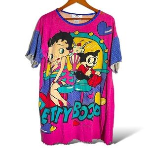 Vintage 90s Betty Boop Colorful Graphic Print Nightshirt Women’s xl Multicolor